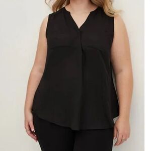 Torrid 	Harper Black, White, and Blue Striped Sleeveless Blouse